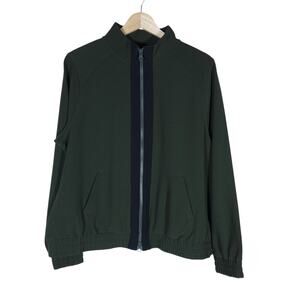 Belyn Key Womens Jacket Medium Olive Green Zip Up Lightweight Golf Athleisure